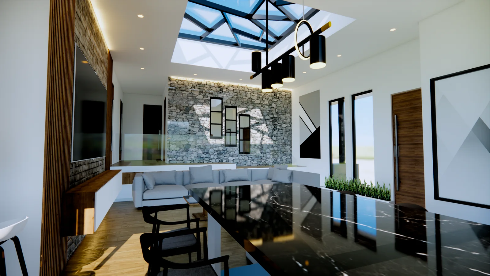 Sala y comedor del Proyecto ROA